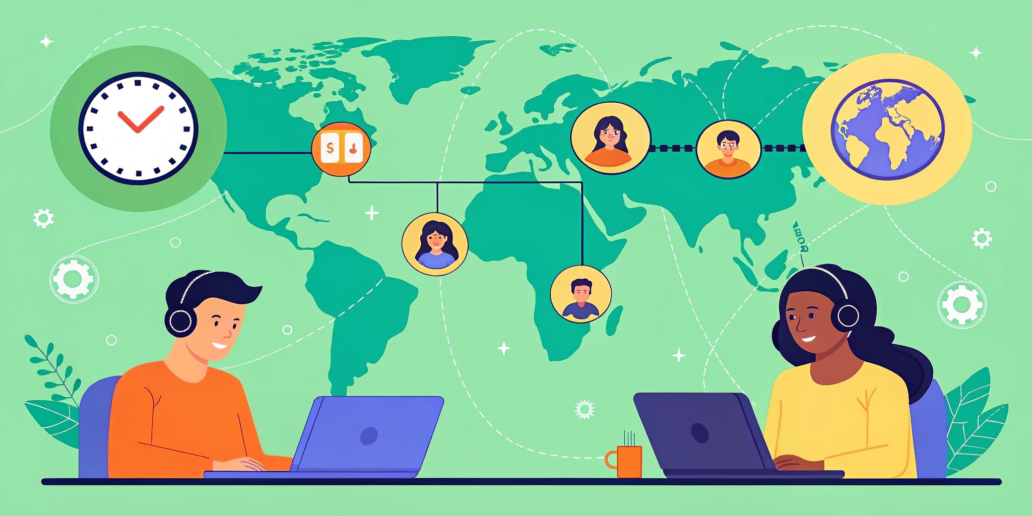 Remote Developers Working Together From Different Time Zones